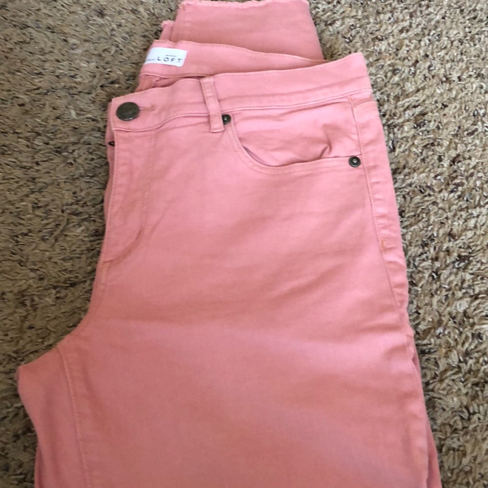 Loft peachy pink ankle jeans